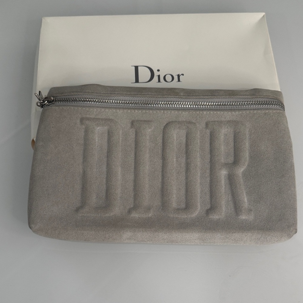 Dior Gray Cosmetics Bag